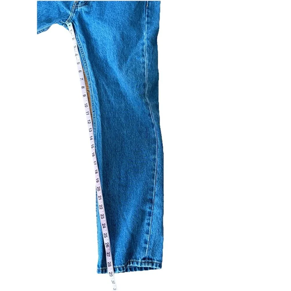 Levis 505 Jeans Mens 32x30 Straight Leg Regular Fit Dark Wash 100% Cotton Cowboy - Picture 11 of 14